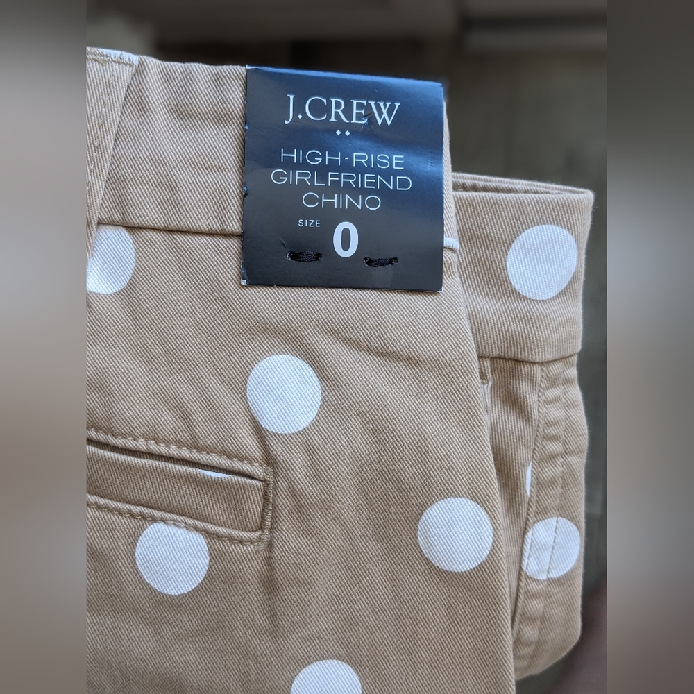 c25 NWT! JCrew Tan Polka Dot Pants - Picture 5 of 7